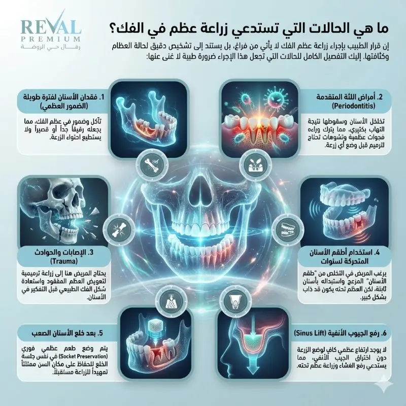 ما هي الحالات التي تستدعي زراعة عظم في الفك؟