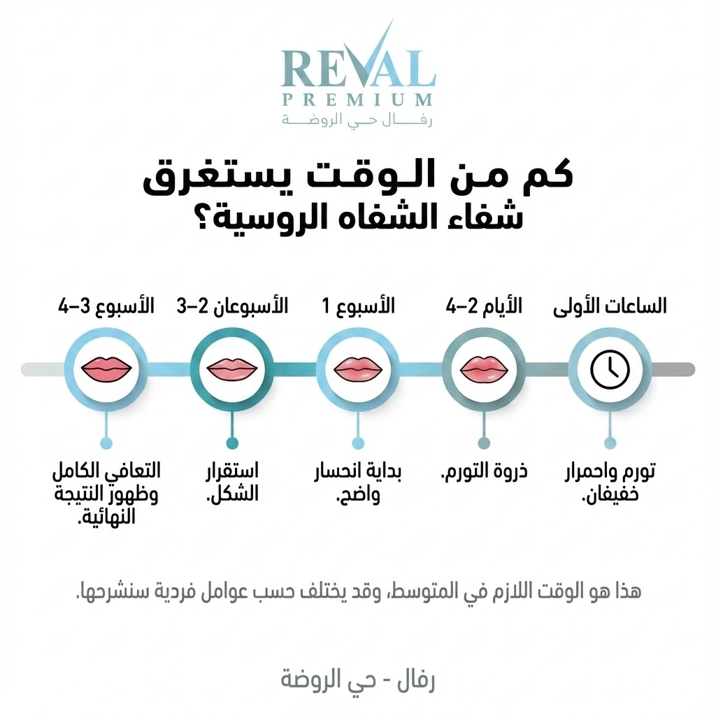 كم من الوقت يستغرق شفاء الشفاه الروسية؟